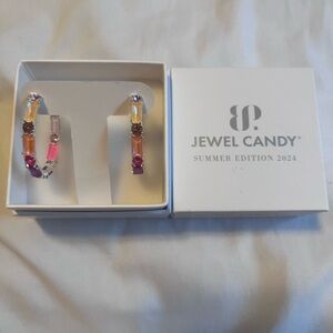 Bomb Party Jewel Candy - The Marisol -Vibrant Pink and Orange Earrings